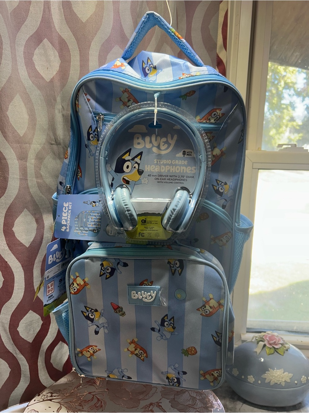 Kids Headphones and Backpack Set - Light Blue